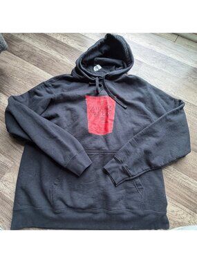 Zillion Beers Black Hoodie With Red Cup Graphic Large Port & Company Cotton Blen